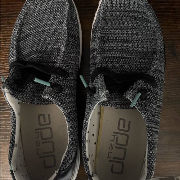 Hey Dude Women's Knit Sneakers - Black and White - Picture 2 of 4